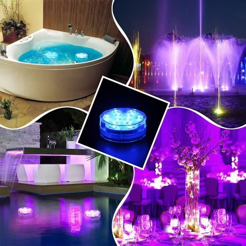 4 Pack Underwater Submersible Light, RGB LED Night Light Swimming Pool fountain - Picture 9 of 11