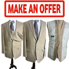 Ralph Lauren Blazer Men 42L Stretch Micro Jacket Sport Coat Beige/Tan 0302