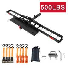 500 LBS Heavy Duty Motorcycle Hitch Carrier Universal Dirt Bike Rack with Ramp