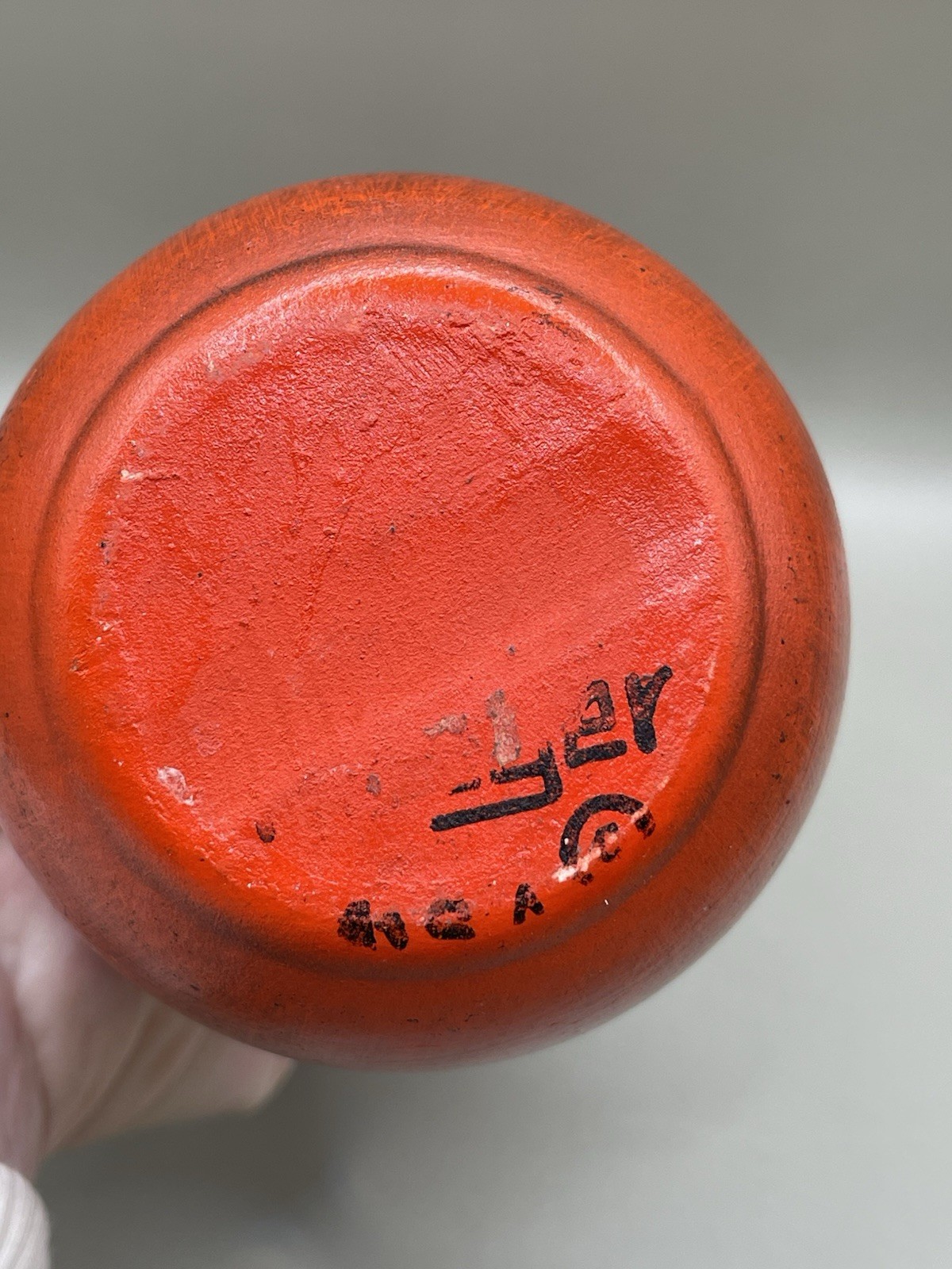 Vintage MCM Signed Royal Haeger Onion 7.5” Red Vase Long Neck READ