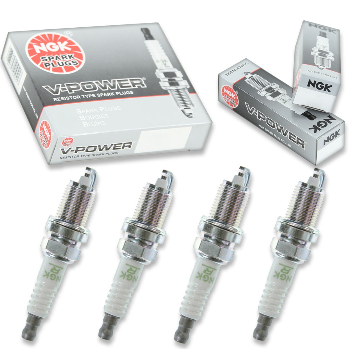 4 pc NGK 6855 ZFR7F-11 V-Power Spark Plugs for KJ22CR11 KJ22CR-L11 ao