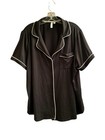 Joyspun Women’s Black Short Sleeve Notch Collar Knit Pajama Top Button Size 2X — photo 2