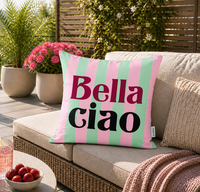 Outdoor Dekokissen Bella Ciao 45X45 Cm Rosa Mint Gestreift Gartenkissen