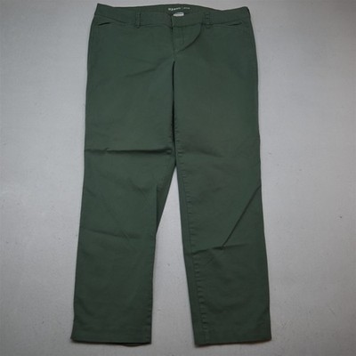 Old Navy 14 Green Chino Pixie Mid Rise Skinny Ankle Stretch Womens Pants