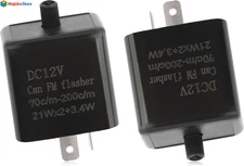 2PCS 12V LED Flasher Relay 2 Pin,Adjustable Turn Signal Relay for Repairing Moto