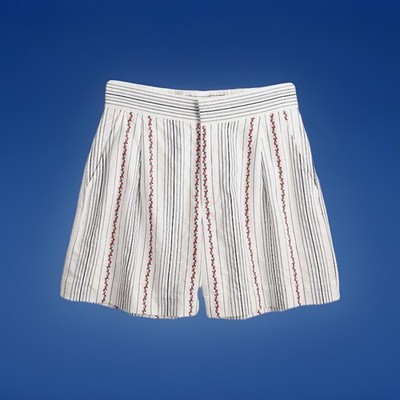 Draper James RSVP White Cotton Blend High Waist Tie Shorts Size XXL pockets