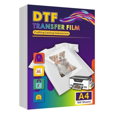 DTF Transfer Film 8.3'' x 11.7 , 100 Sheets A4 Double-Sided Matte PET Heat Tra...
