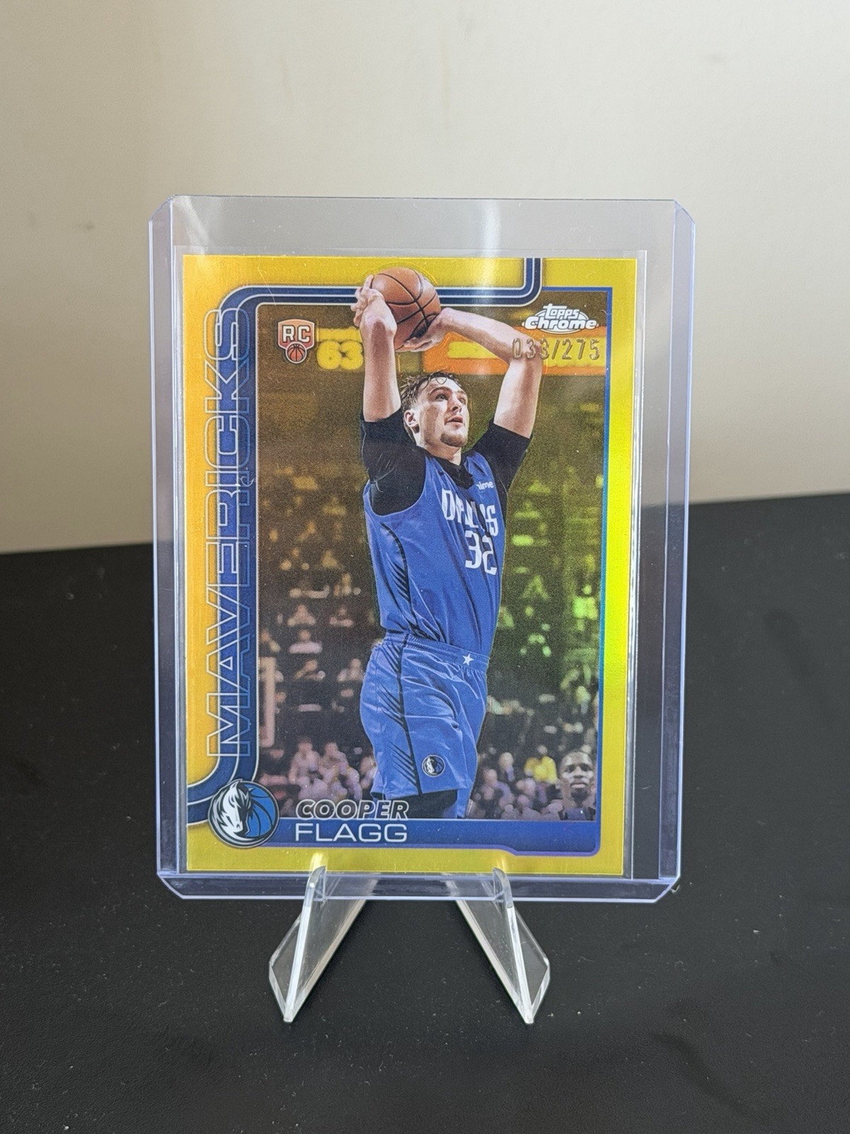 2025-26 Topps Chrome Cooper Flagg #251 Yellow Refractor RC /275 Mavericks