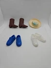 Lot Of 4 Ken Doll Accessories Cowboy Boots Hat And Shoes Vintage Barbie Vintage