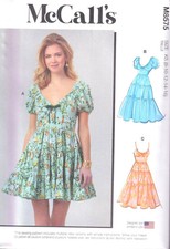 McCALLS 8575 MISSES DRESS WITH SLEEVES SEWING PATTERN- SIZE K5 (8,10,12,14,16)