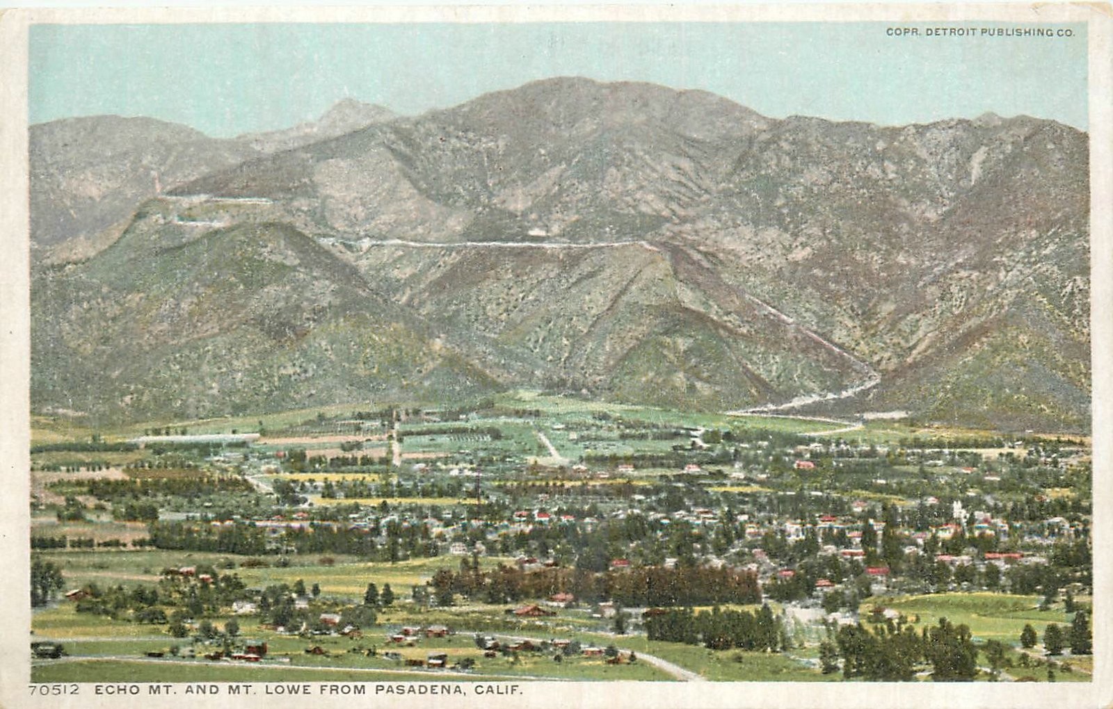 c1910 Pasadena California Echo Mountain Mt Lowe Phostint Postcard 25-8444