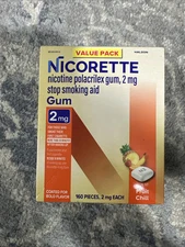 Nicorette Nicotine Quit Gum, 2mg - 160 Count Exp 08/2027