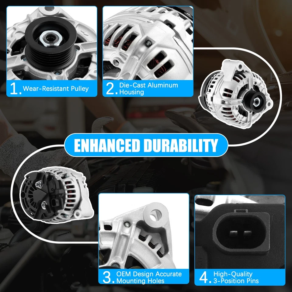 Alternator For Mercedes-Benz C240 2001-2005 2.6L C320 01-05 Crossfire 04-08 3.2L Foto 4 de 4