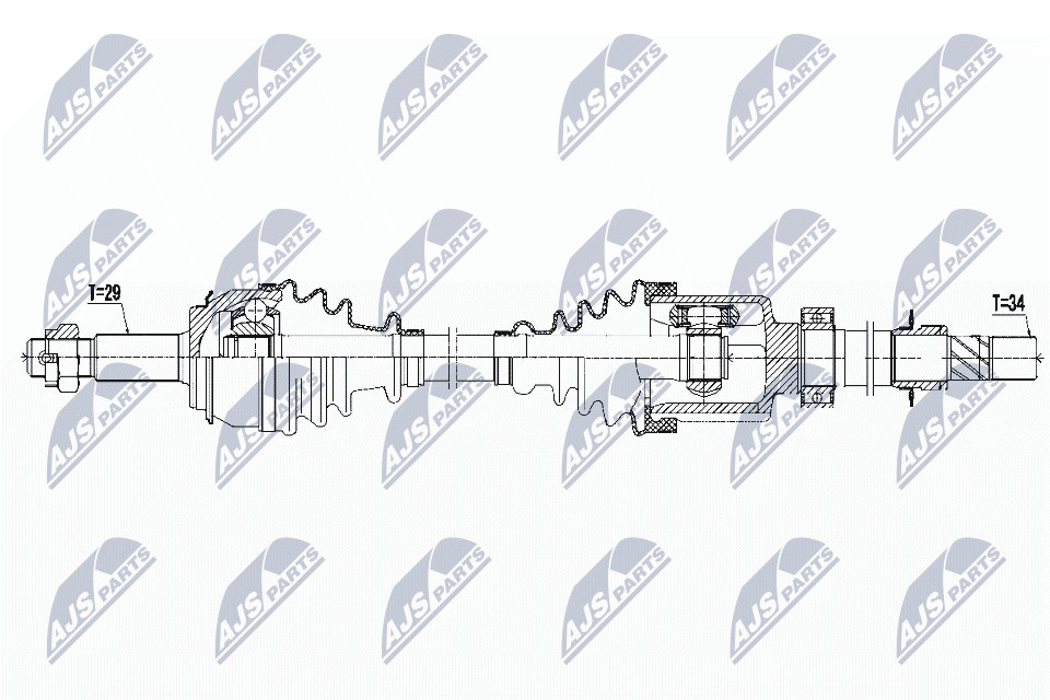 NTY OE NPW-RE-126 Drive Shaft for RENAULT
