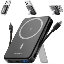 Magnetic Portable Charger 10000mAh, 22.5W Power Bank with Built in Cable