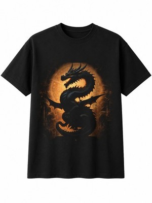 Gehörnter Drache Alchemie detailliert Herren T-Shirt Fantasy Mythical Gaming RPG Neuheit