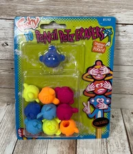 Vintage FOOHY 10 Pencil Petz Erasers Monkey Head Series Sanford 2005 NIB NEW