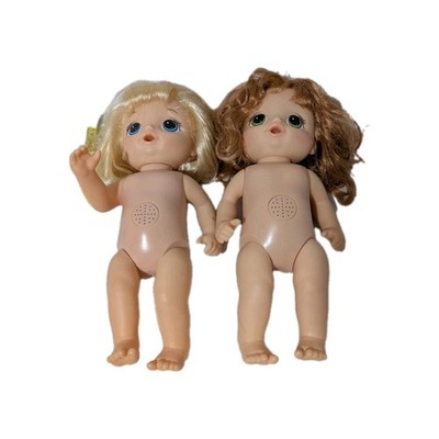 Set 2 Baby Alive Potty Dance Doll Blonde & Auburn Hair Blue green eyes Tested 