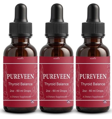 (3 Pack) Pureveen Thyroid Balance Drops, Pure Veen Advanced Formula