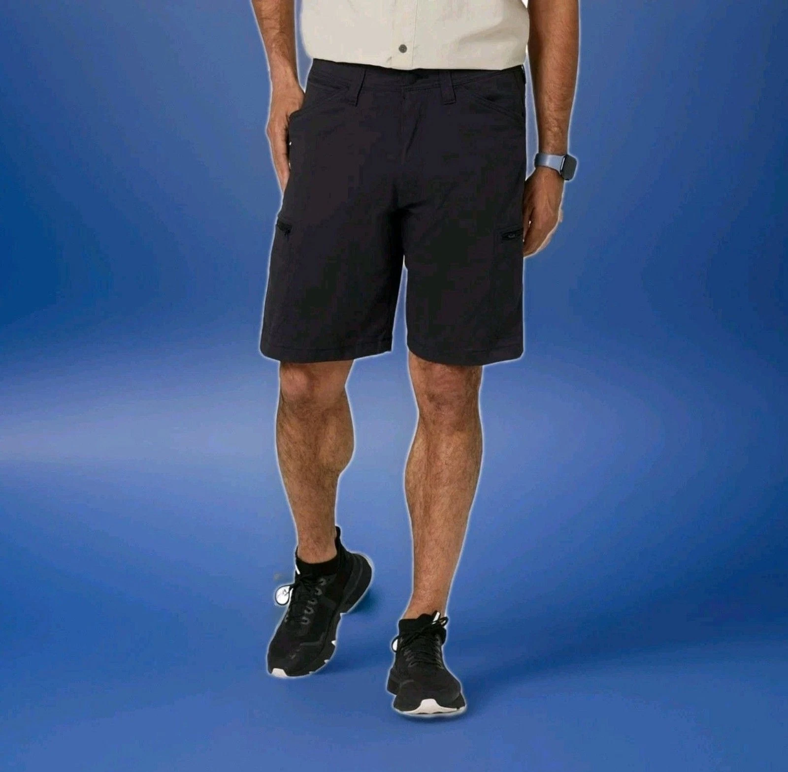 Wrangler Men's Outdoor All Terrain Cargo Shorts Gray 44 Relaxed Fit Performance