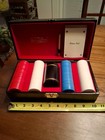 Griffon Box w/Poker Set Chips, Cup, Old Dice, 2 Decks Cards, Lock, Key Complete  — photo 7
