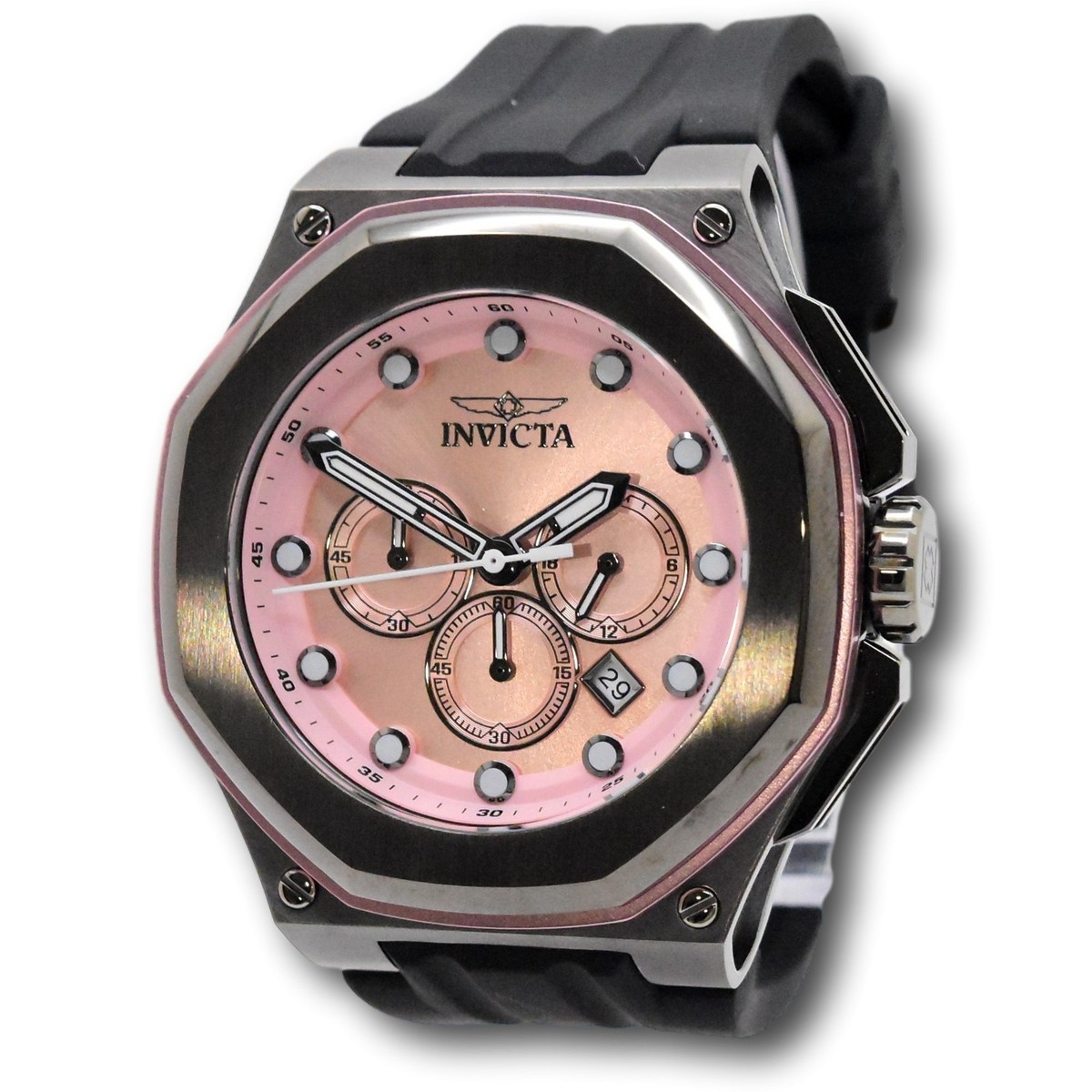 Invicta Akula Kasmat Men's Watch - 50mm. Black and Pink ( 49141