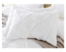 King Size Pillow Shams Set of 2 Pinch Pleated 20" x 36 Pack of 2 White