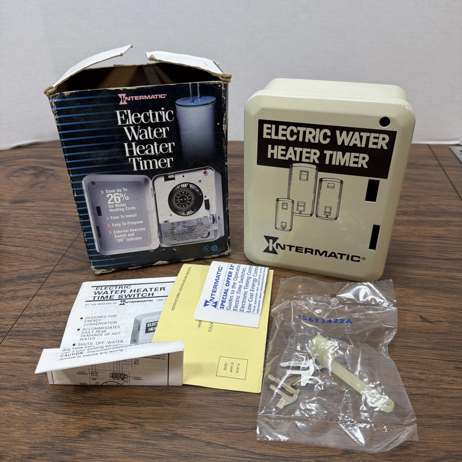 Intermatic Electric Water Heater Timer WH21 25A 250V Bypass Switch New Open Box