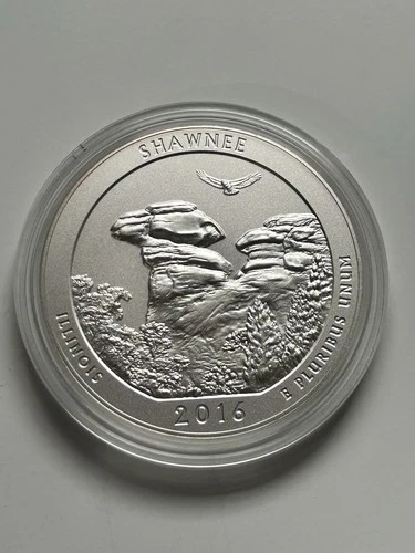 5oz Silver 2016 American The Beautiful Shawnee Coin .999 Fine Silver In Capsule