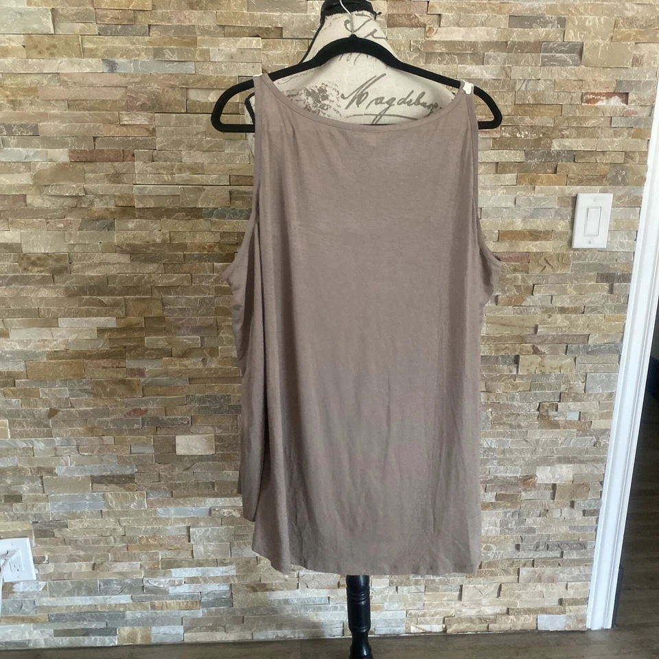 Женская блуза Kate & Mallory большого размера богемная туника бежевая с кружевом размер 3X - Изображение 3 из 4