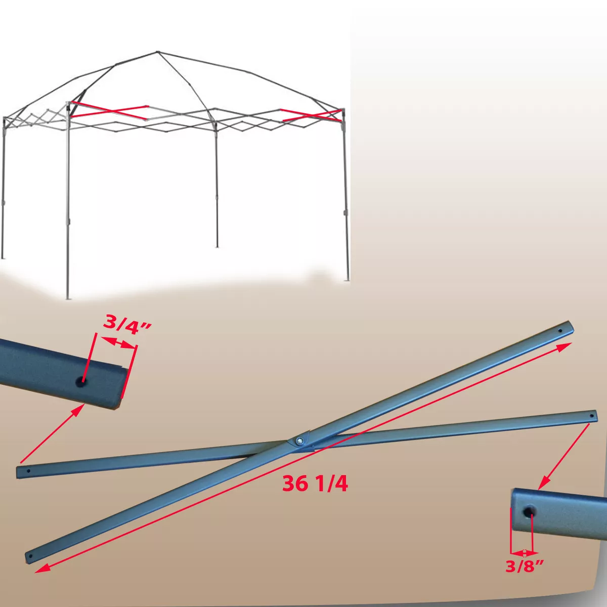 Coleman 12 x 12 Canopy Gazebo SIDE TRUSS Bar 36 1 4