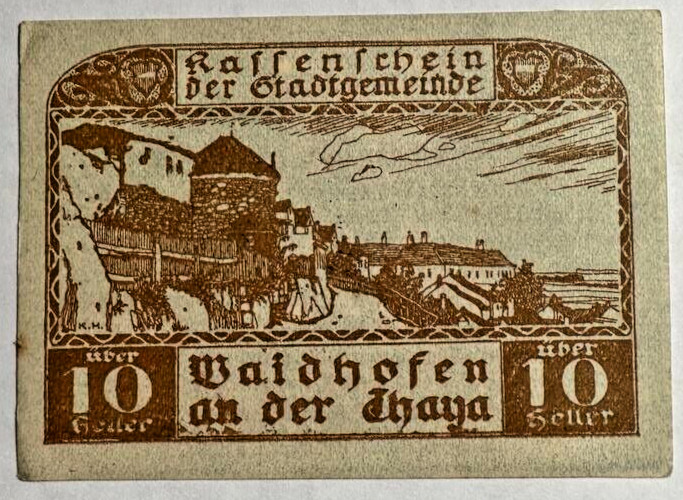 Banknote, Austria Waidhofen 10 Heller, NT1129