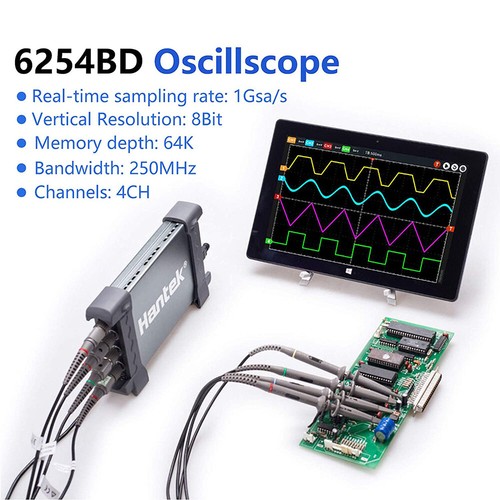 HANTEK 4CH Oscilloscope 6254BD Waveform Generator 250MHz Bandwidth 1GSa/s Sample - Picture 5 of 6