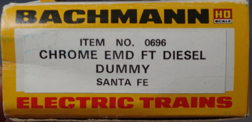 BACHMAN CHROME EMD FT DIESEL LOCOMOTIVE SANTA FE DUMMY#0696 HO SCALE MIB - Picture 7 of 7