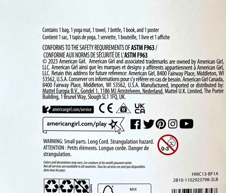 New American Girl the Year 2023 Kavi Yoga Accessories Set Complete~Mat~Bag~NIB - Image 4 of 4