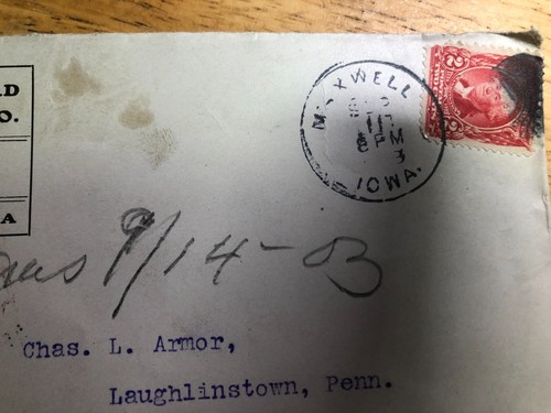 Red George Washington 2 Cent Stempel auf 1908 Umschlag SELTEN! - Bild 4 von 4