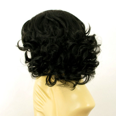 Perruque Mi-longue Noire Bouclée Pour Femme - Synthétique, Bonnet Classique, Taille Moyenne - Neuf Avec étiquettes