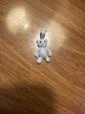 diamond teddy bear pendant