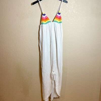 Mara Hoffman Swim Maxi Dress Cover Up Womens S White Crochet Sleeveless Beach