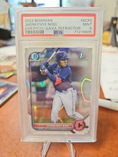 Jhonkensy Noel /399 Lava Refractor 2022 Bowman Chrome Prospects #BCP2 Mint PSA 9