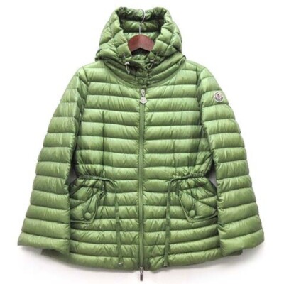 Moncler Anika Light Down Jacket Hooded Grosgrain Trim Zip Up Moncler Anika Light Down Jacket Hooded Grosgrain Trim Zip Up