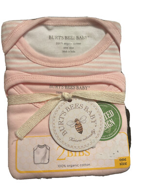 Burts Bees Baby Bib 100% Organic Cotton 2-pack (new)