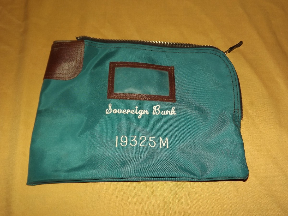 VINTAGE MONEY RIFKIN SAFETY SAC SOVEREIGN BANK DEPOSIT BANK BAG | eBay