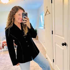 Vintage Kasper Black Button Front Blazer 10