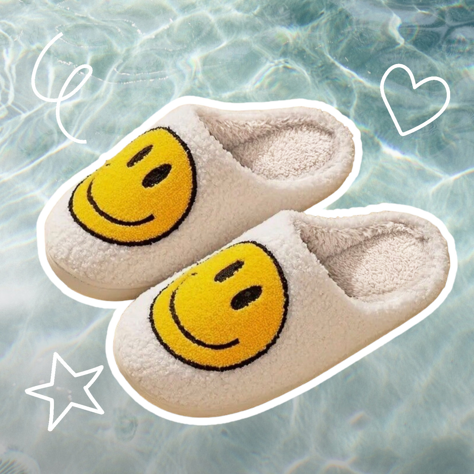 PANTOFOLA D’ORO Pantofole Smiley Face Happy Face accoglienti comode autunno inverno _gialle