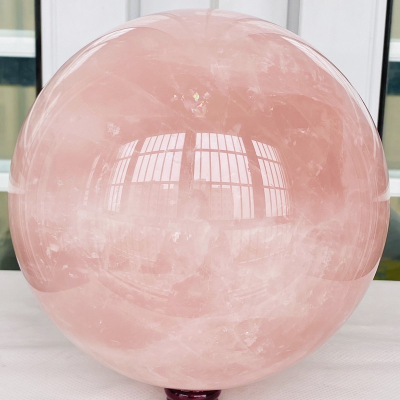 Natural Pink Rose Quartz Sphere Crystal Ball Reiki Healing 12900G