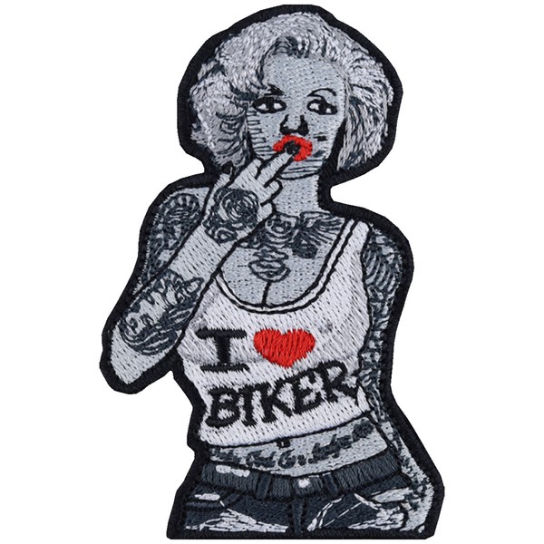 Lady Biker AufnäHer: I Love Biker AufbüGler Biker Patch Rocker Applikation-image