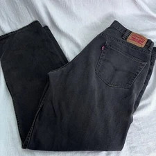 Levis 550 Jeans Men's 44x34 (Meas. 40x31) Relaxed Fit Black Denim