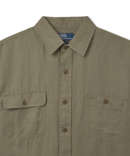 ★★POLO RALPH LAUREN★★ Classic fit linen silk twill work Genuine Polo Ralph Lauren Classic Fit Linen Silk Twill Work