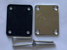 For Fender Style Neck Plate Fender Seal Logo Guitar Neck Plate Silver